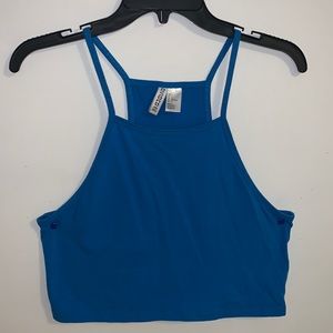 Royal Blue H&M razorback crop top.